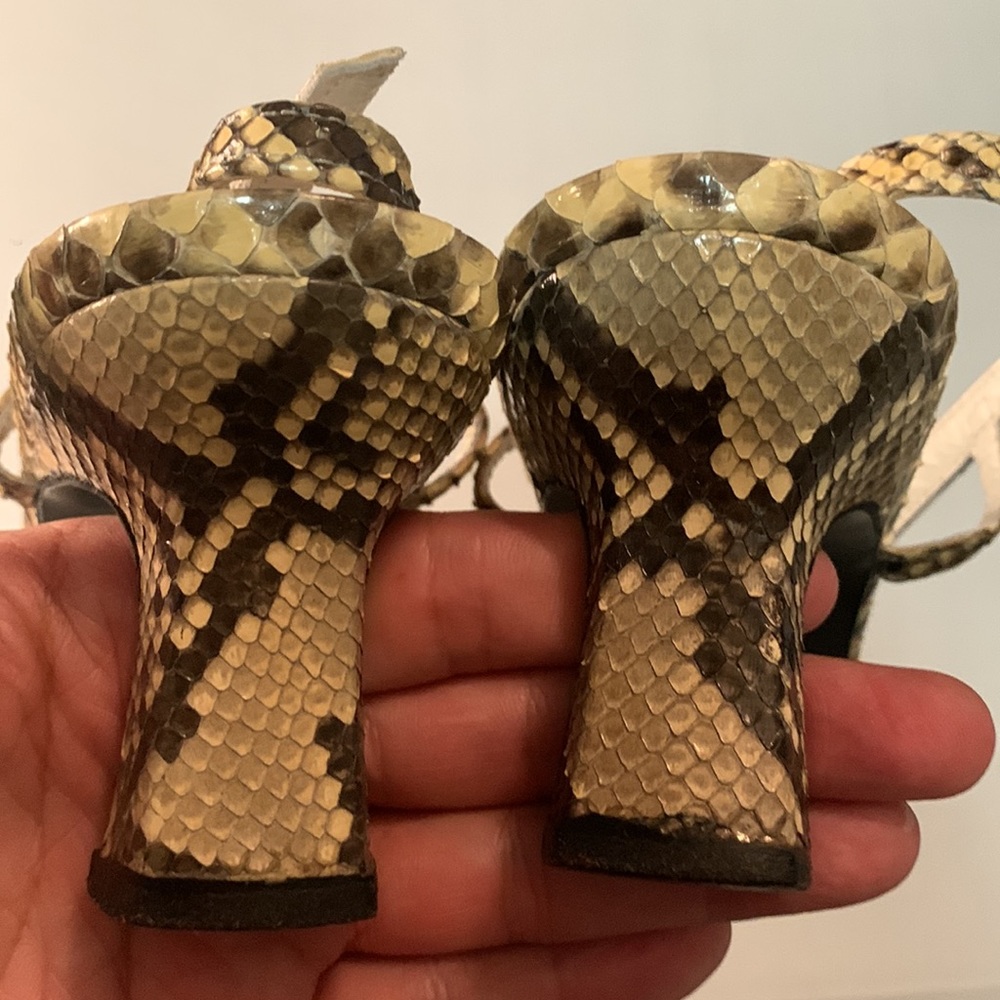 Stuart Weitzman Python Print Slingback Heels - image 6